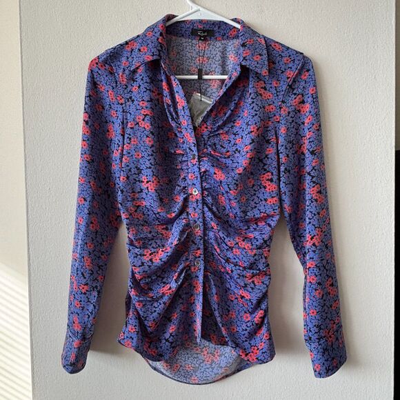 Rails Purple Button Down Long Sleeve Lisa Top - Size XS - NWT - Picture 1 of 7